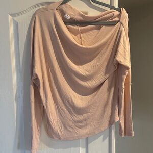 Elegant Women's Blush Drape Top